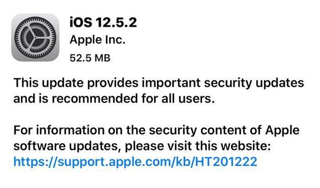 新邵苹果手机维修分享iOS12.5.2发布，建议所有老苹果用户安装 